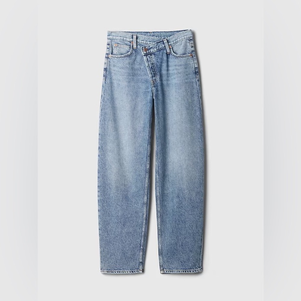 NWT! GAP Light High Rise Crossover Barrel Jeans - Size 30 / 10 🩷 #484783 - Picture 7 of 9
